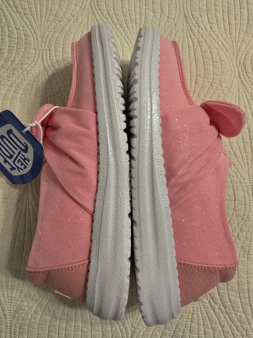 NWT Hey Dude Girls Wendy Bow Y Stardust Slip On Sneakers